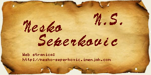 Neško Šeperković vizit kartica